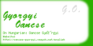 gyorgyi oancse business card